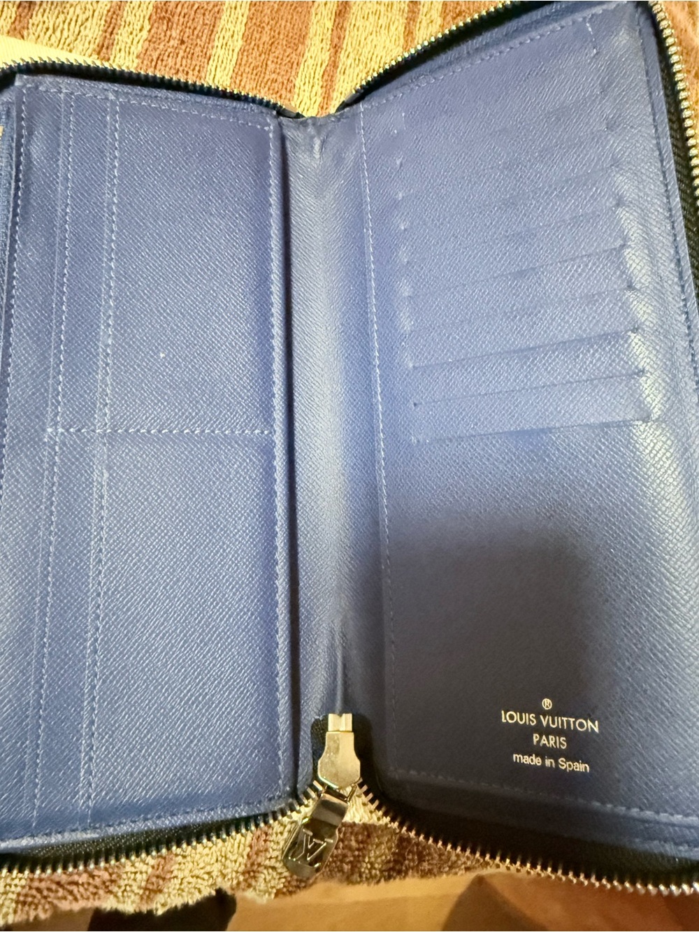 Louis Vuitton Taigarama Navy and Royal Blue Monogram Zip Wallet - Picture 3 of 6